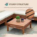 Set Salotto da Giardino con Divanetto Modulabile Cuscini e Tavolino in Legno