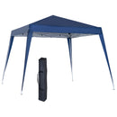 Gazebo Pieghevole da Giardino  con Struttura  Antivento 2,4x2,4m in Acciaio e Corde Blu