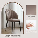 Set 2 Sedie da Pranzo Schienale a Conchiglia in Pelle PU Marrone   