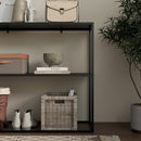 Consolle Fissa 2 Ripiani 90x30x75 cm in Acciaio Nero