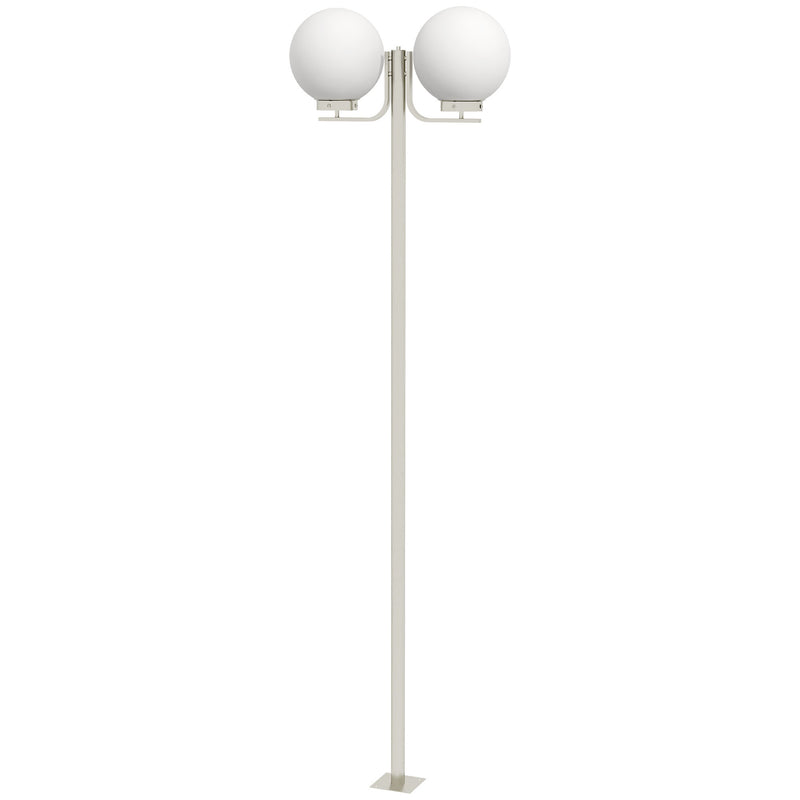 Lampione da Giardino con Paralumi a forma Sferica 63x25x210 cm in Acciaio Inox e Acrilico Argento