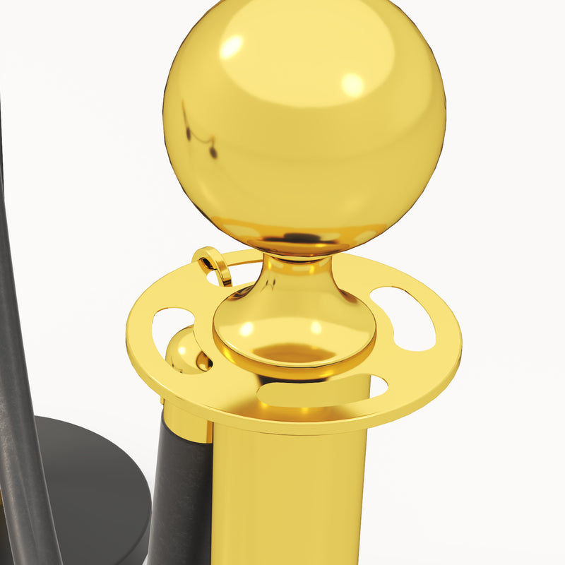 Colonnine Segnapercorso con Corda Vellutata Base Riempibile in Acciaio Inox Ø32x96 cm Nero e Oro 