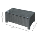 Tavolino Basso da Giardino 85x50x39 cm in Rattan PE Nero
