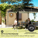 Gazebo da Giardino 300x300x273 cm per 6-9 Persone ad Altezza Regolabile in Metallo e Tessuto Oxford Nero   