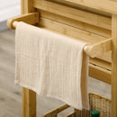 Carrello da Cucina 83x45x96 cm con Ruote in Bambù Naturale