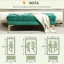 Panca Fondo Letto Imbottita con Rivestimento Trapuntato in Effetto Velluto 118x45x42 cm Verde Scuro    