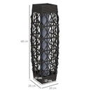 Lampada Solare da Giardino 20x20x68 cm con Illuminazione LED in Acciaio e Rattan PE Grigio  