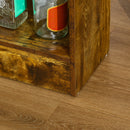 Bancone Bar con Sgabelli Alti Stile Industriale Marrone    