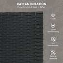 Set da Giardino Divano 2 Poltrone e 2 Tavolini Piano in Vetro   Nero