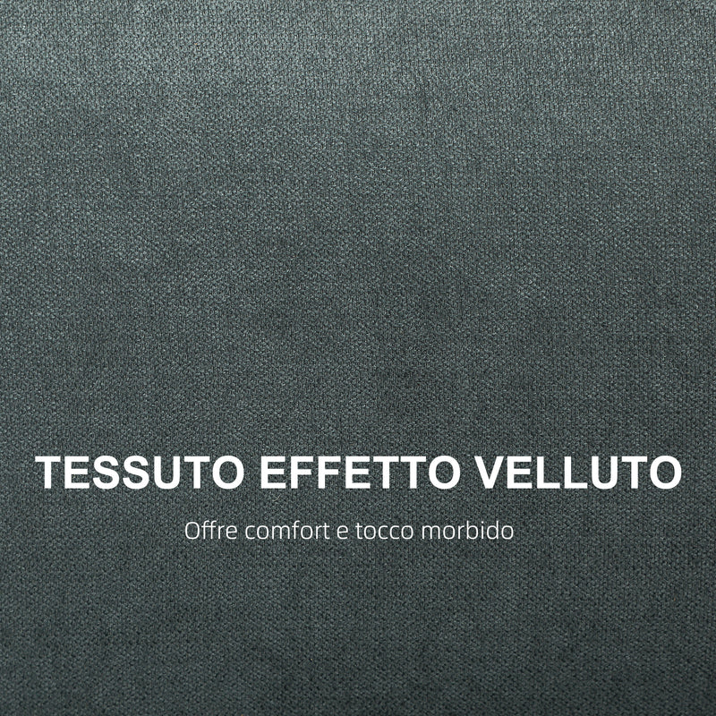 Divano 2 Posti 145x75x78 cm con Cuscini per Schienale  in Tessuto Effetto Lino Grigio  