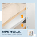 Mobiletto  75x35x82 cm in Truciolato e Metallo Bianco