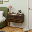 Comodino Sospeso 80x30x45 cm con Cassetto Senza Maniglie Noce   