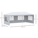 Gazebo da Giardino 580x290x250 cm con Pareti Rimovibili e Finestre Trasparenti Bianco   