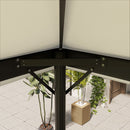 Copertura per Gazebo da Giardino 400x 300 cm a 2 Livelli in Tessuto Oxford 600D con Fori di Drenaggio Bianco Crema   