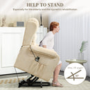 Poltrona Alzapersona Reclinabile a 160° con Poggiapiedi e Telecomando 85x88x109 cm in Velluto Crema