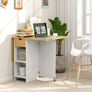 Tavolo Salvaspazio Pieghevole a 2 Ribalte per 2-4 Persone Quercia  