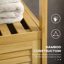 Mobiletto Bagno Armadietto con Anta 33x36,5x67 cm in Bambù a Doghe Naturale 