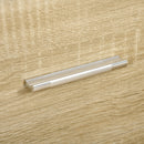 Cassettiera 4 Cassetti 76x35x72 cm in Legno e Maniglie in Alluminio Bianco e Rovere  