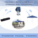 Gazebo Pieghevole da Giardino 2,45x2,45x2,45m in Acciaio e Tessuto Oxford Blu