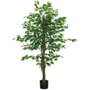 Pianta Artificiale di Ficus da Interno e Esterno H150 cm con Vaso Verde