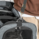 Trasportino per Cani e Gatti 4 in 1 Pieghevole 50x31x37 cm con Maniglia Telescopica Grigio