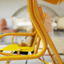 Dondolo per Bambini da Giardino a 2 Posti 112x75x120 cm con Cinture di Sicurezza Giallo   