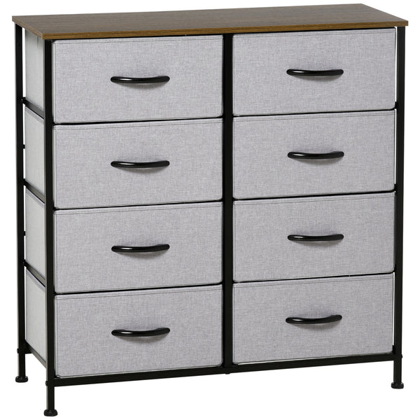 Cassettiera 8 Cassetti 80x30x81,5 cm in Legno e Acciaio Marrone Grigio e Nero acquista