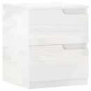 Comodino con Cassetti 40x40x48 cm in Legno Bianco Lucido  