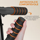 Barra per Trazioni e Flessioni con Prese Imbottite 100x50x27 cm in Acciaio e HDR Arancione e Nero  