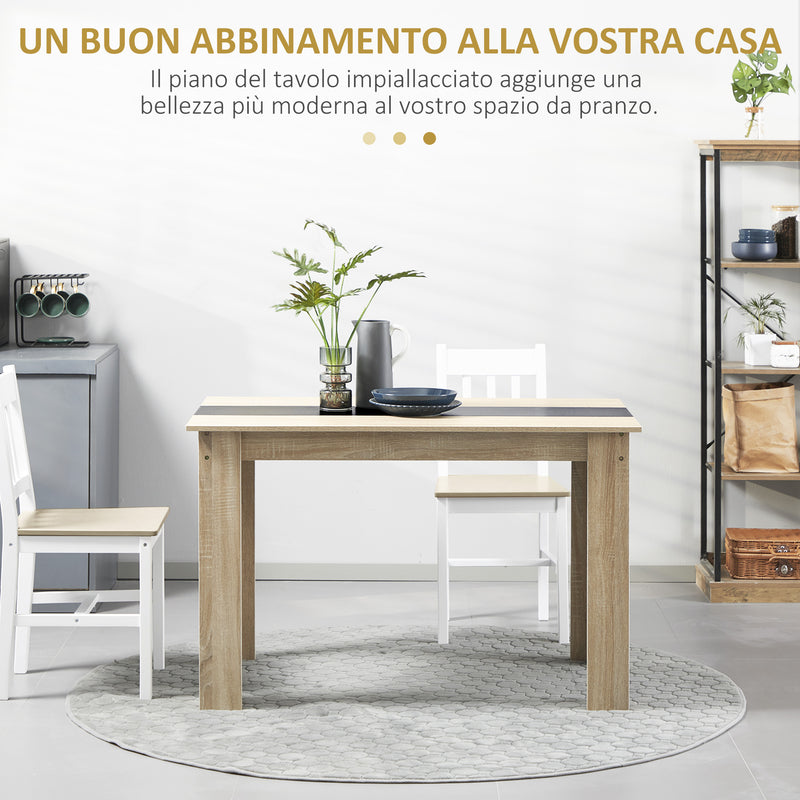 Tavolo da Pranzo Moderno per 4-6 Persone 120x69x75 cm Nero e Legno 