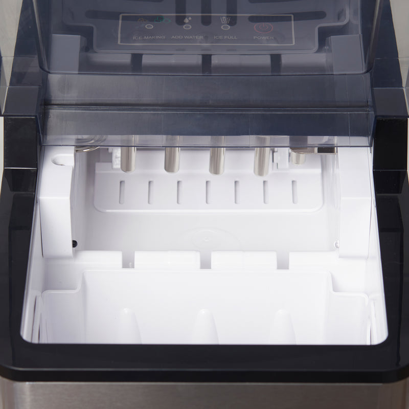 Macchina del Ghiaccio Autopulente 2,1 Litri con 2 Dimensioni di Cubetti Grigia