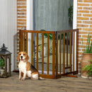 Cancellino per Cani  Pieghevole 181x35x76 cm in Legno di Pino Marrone Scuro