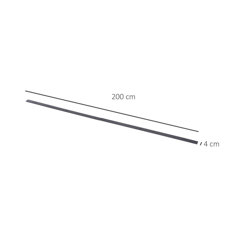 Binario per Porta Scorrevole Singola Stile Rustico 200x4x0,6 cm in Acciaio al Carbonio Marrone  