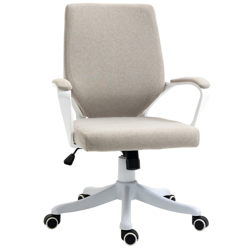 Sedia Operativa Ergonomica Regolabile Funzione Dondolo Beige e Bianco  