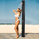 Doccia Solare 19x20x217 cm Contenitore da 40L Temperatura fino a 60°C con Rubinetto Inferiore Nero 