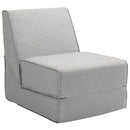 Poltrona Moderna da Pavimento Convertibile in Chaise Longue in Tessuto Grigio Chiaro      
