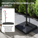 Base per Ombrellone a Sbalzo 95x95x117 cm Riempibile con Acqua o Sabbia in HDPE Nero  