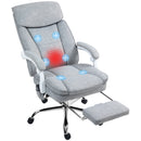 Sedia da Ufficio Massaggiante e Riscaldata Poggiapiedi Estraibile Grigio    