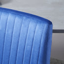 Set 2 Sedie Imbottite 43x58x90 cm in Tessuto Blu