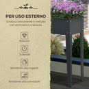Fioriera da Giardino 100x30x80 cm in Metallo Grigio