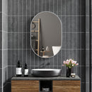Specchio Bagno Ovale da Parete con Cornice in Alluminio 60x90 cm Verticale o Orizzontale Argento