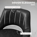 Set da 2 Sgabelli da Bar con Altezza Regolabile Poggiapiedi e Seduta Girevole in Finta Pelle Nero    