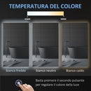 Specchio da Bagno 90x60 cm con Cornice a LED Argento