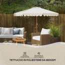 Ombrellone da Giardino Ø264x240 cm Inclinabile con Prese d'Aria Crema   