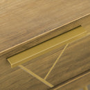 Consolle Fissa da Ingresso con 3 Cassetti 120x55x79 cm in Truciolato e Acciaio