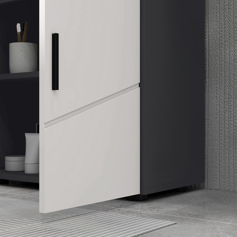 Mobile Sotto Lavabo Bagno 2 Ante 60x30x60 cm in Legno Grigio