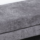 Panca Fondo Letto Imbottita a 2 Strati 121x50,5x46,5 cm in Tessuto Effetto Velluto Grigio Scuro  