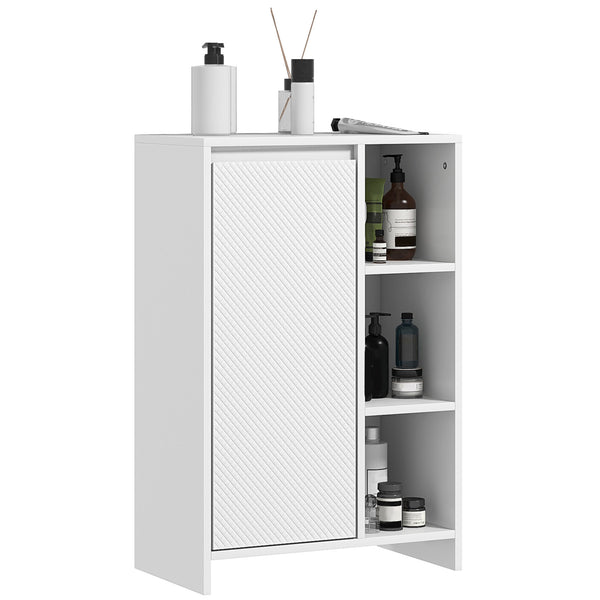 Mobile da Bagno 3 Ripiani Aperti e Armadietto 53x30x80 cm Bianco online