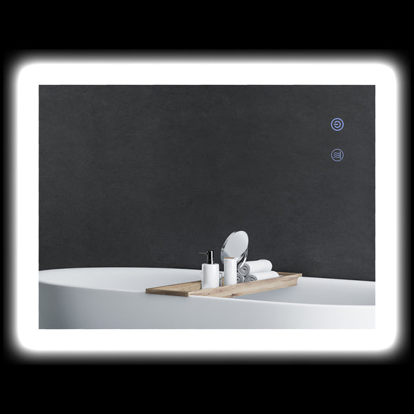 Specchio da Bagno 80x60x3 cm con LED 3 Colori Regolabili in Metallo e Vetro prezzo