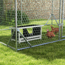 Nido per Galline 2 Aree con Base Rialzata e Tetto 66x37x34 cm in Legno e Bitume   